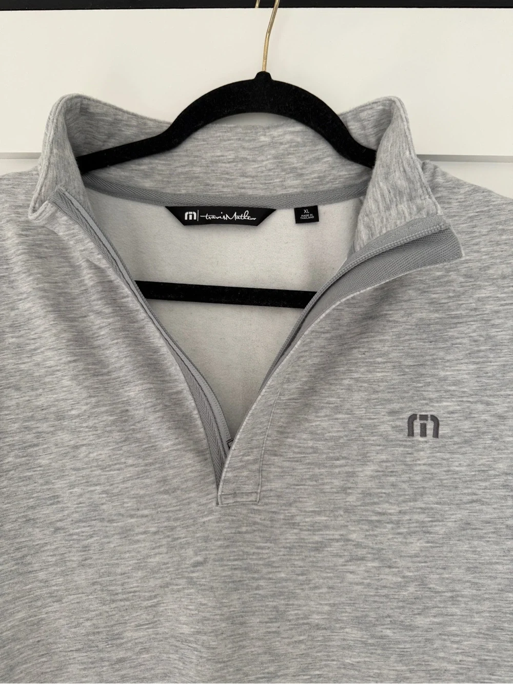 Travis Mathew Light Gray Quarter-Zip Pullover